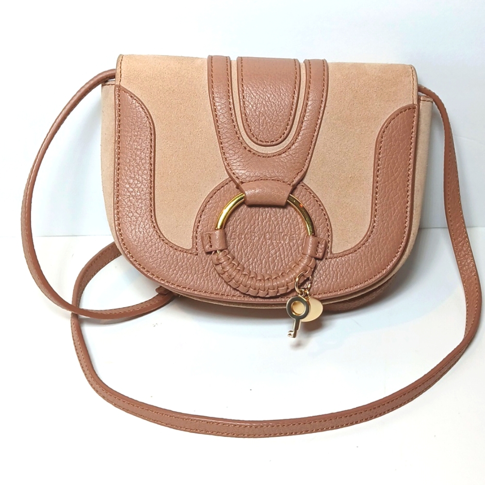 🤎 See By Chloé Hana Mini Leather Crossbody Bag with O-Ring & Woven Detail